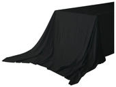 Скатерть прямоугольная ЧЕРНАЯ бархатная бесшовная Ларго XL #112