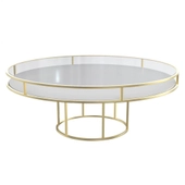 Низкий стол КОРНЕЛЛ круглый бело-золотой