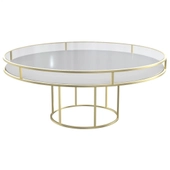 Стол КОРНЕЛЛ круглый бело-золотой