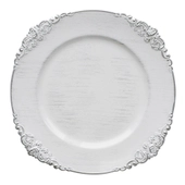 Тарелка ЖИЗЕЛЬ подстановочная с СЕРЕБРЯНЫМ кантом