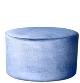 Пуф большой НОРМАН бархатный голубой D 80 см #308