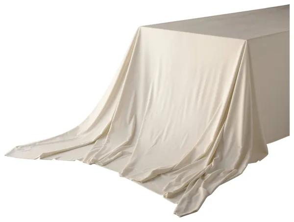 Бежевая прямоугольная скатерть из бархата с коротким ворсом без шва для мероприятий из аренды Go Rent