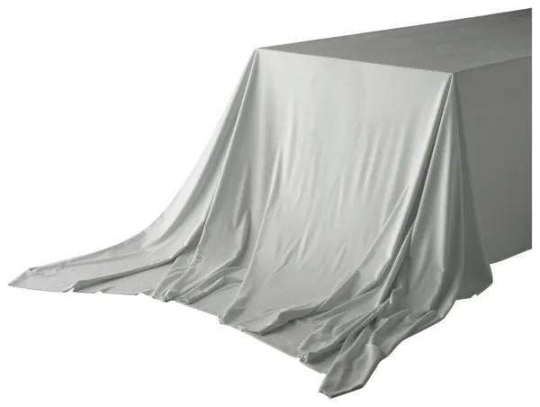 Жемчужно-серая прямоугольная скатерть из бархата с коротким ворсом без шва для мероприятий из аренды Go Rent