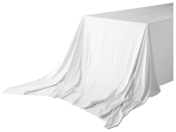 Прямоугольная белая бархатная скатерть без центрального шва из аренды Go Rent