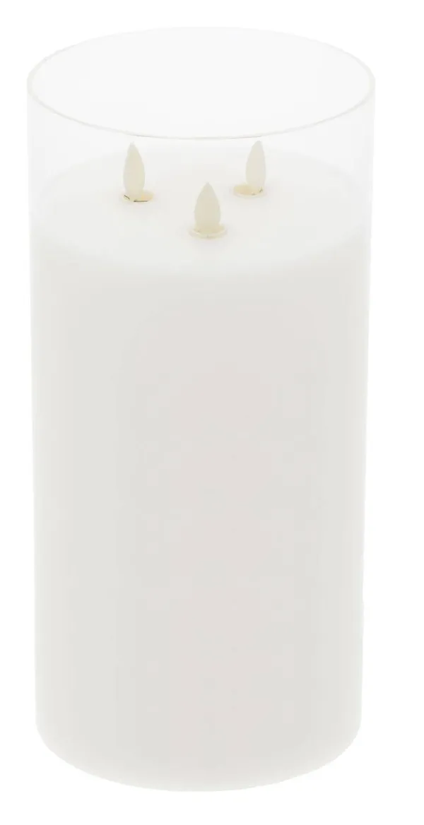 Большая LED-свеча с тройным фитилем — эффект живого пламени в высоком формате