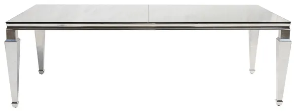 Стол ПРЕЙ прямоугольный серебряный с зеркальной столешницей в аренду | Go Rent