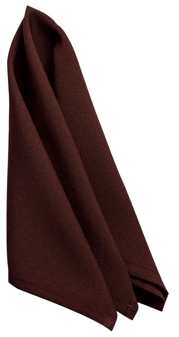 Шоколадная салфетка Рондо — глубокий природный оттенок и плотный габардин по выгодной цене аренды.