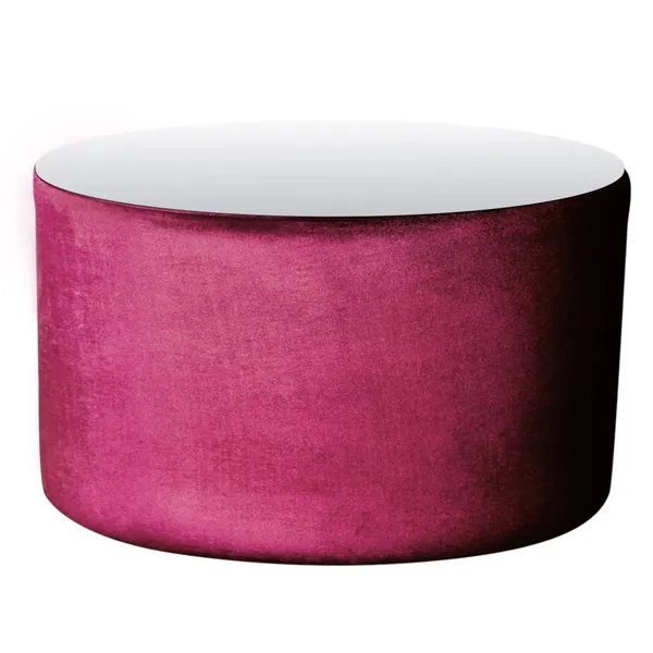 Пуф-стол НОРМАН бордовый с зеркальной столешницей #325