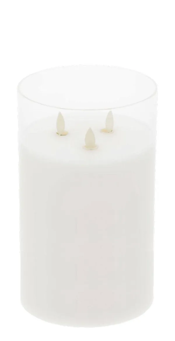 Средняя LED-свеча с тройным фитилем — уютное свечение и премиальный акцент