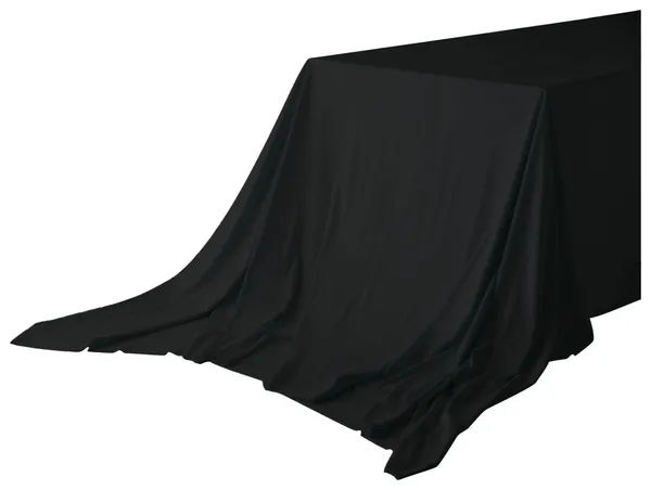 Скатерть прямоугольная ЧЕРНАЯ бархатная бесшовная Ларго XL #112