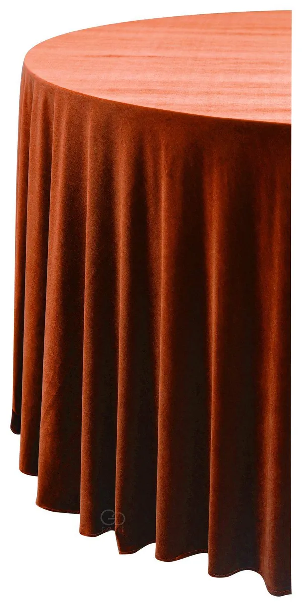 Круглая тыквенная скатерть из стрейч бархата с коротким ворсом Go Rent