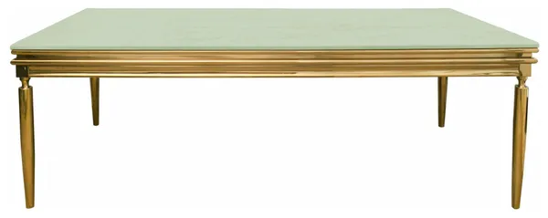 Стол КАБРИОЛЬ прямоугольный золотой с бархатной ПАПОРОТНИКОВОЙ столешницей в аренду | Go Rent