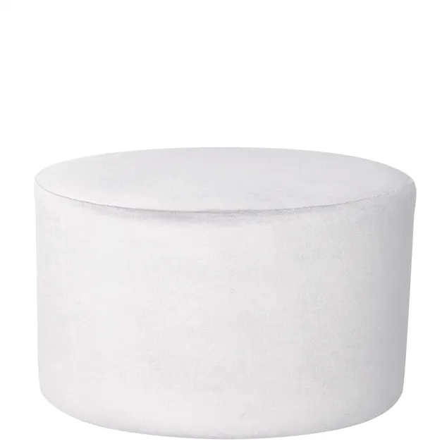 Пуф большой НОРМАН бархатный белый D 80 см #301