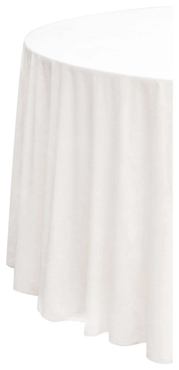 Скатерть круглая из матового бархата цвета айвори с центральным швом для мероприятий Go Rent