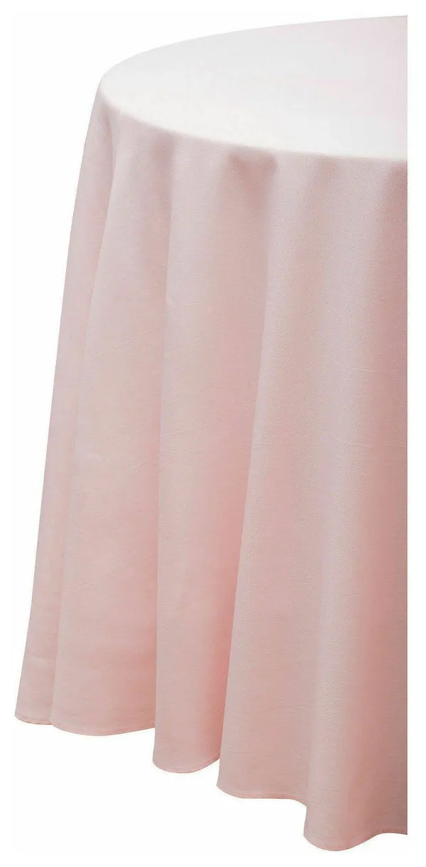 Круглая пудровая скатерть из матового габардина с центральным швом Go Rent