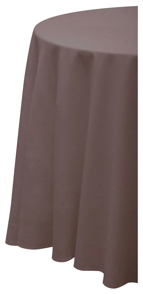 Круглая скатерть цвета какао из матового габардина с центральным швом Go Rent