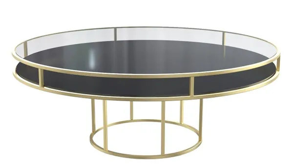 Аренда стол КОРНЕЛЛ круглый черный с золотом низкий | Go Rent