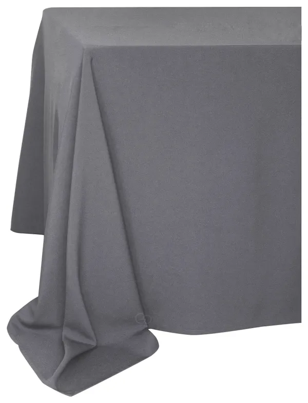 Серая прямоугольная скатерть из матового габардина для мероприятий Go Rent