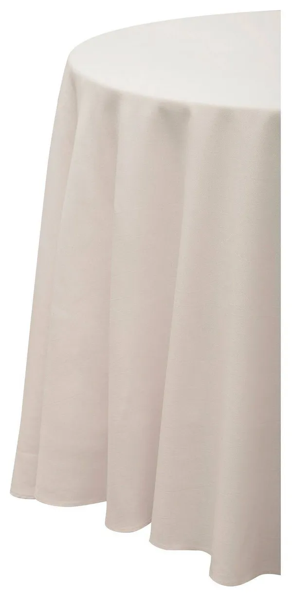 Круглая бесшовная светло-бежевая скатерть из матового габардина из аренды Go Rent