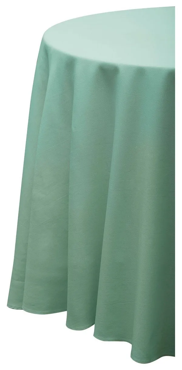 Круглая бесшовная мятная скатерть из матового габардина Go Rent