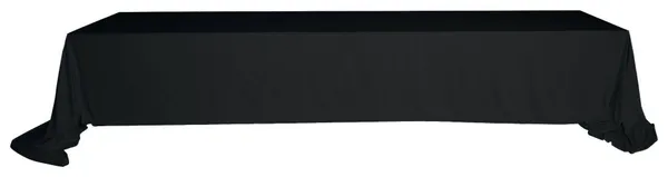 Большая прямоугольная бархатная скатерть чёрного цвета XXXL без шва для мероприятий Go Rent