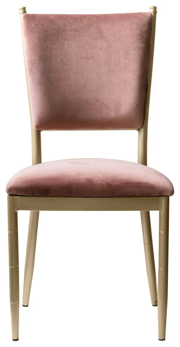 Стул золотой БРЭМ пыльно-розовый бархатный #415