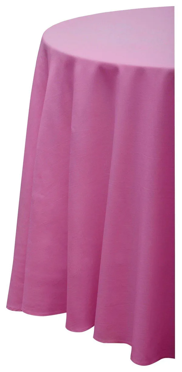 Круглая пыльно-розовая скатерть из матового габардина с центральным швом Go Rent