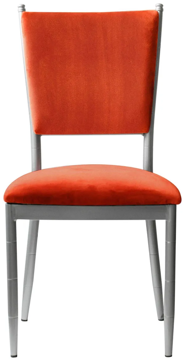 Стул серебряный БРЭМ тыквенный бархатный (к) #320