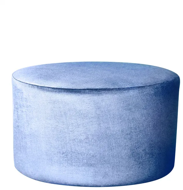 Пуф большой НОРМАН бархатный голубой D 80 см #308