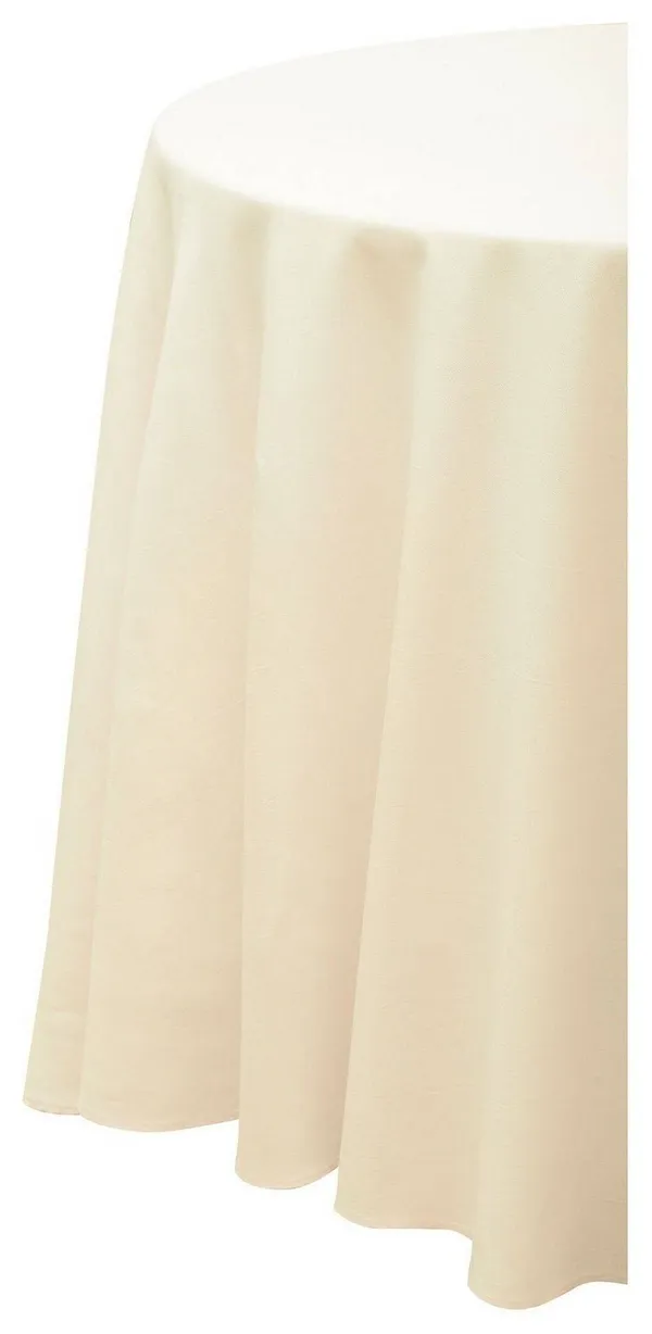 Круглая бесшовная скатерть айвори из матового габардина из аренды Go Rent