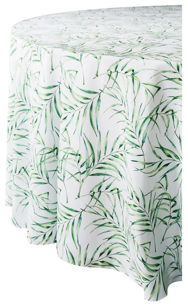 Круглая скатерть с принтом зелёного папоротника матовая поверхность Go Rent