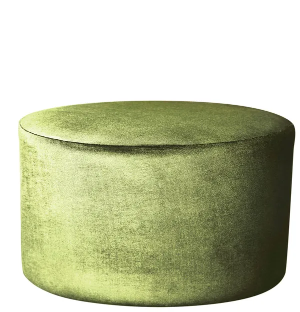 Пуф большой НОРМАН бархатный зеленый D 80 см #315/#339