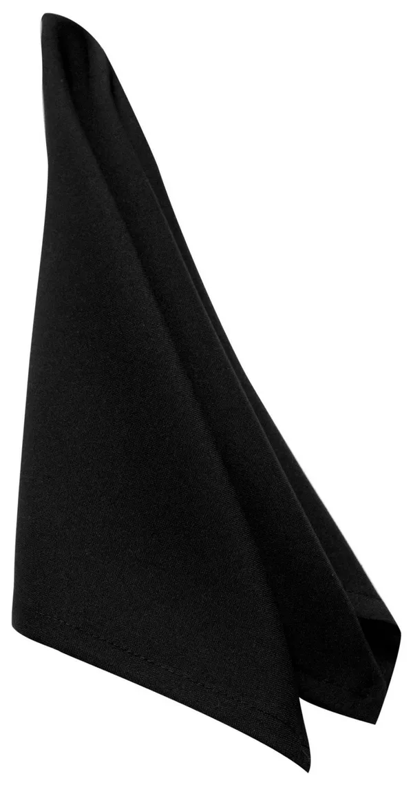 Черная габардиновая салфетка Рондо — элегантная и практичная, доступная в аренду по лучшей цене.