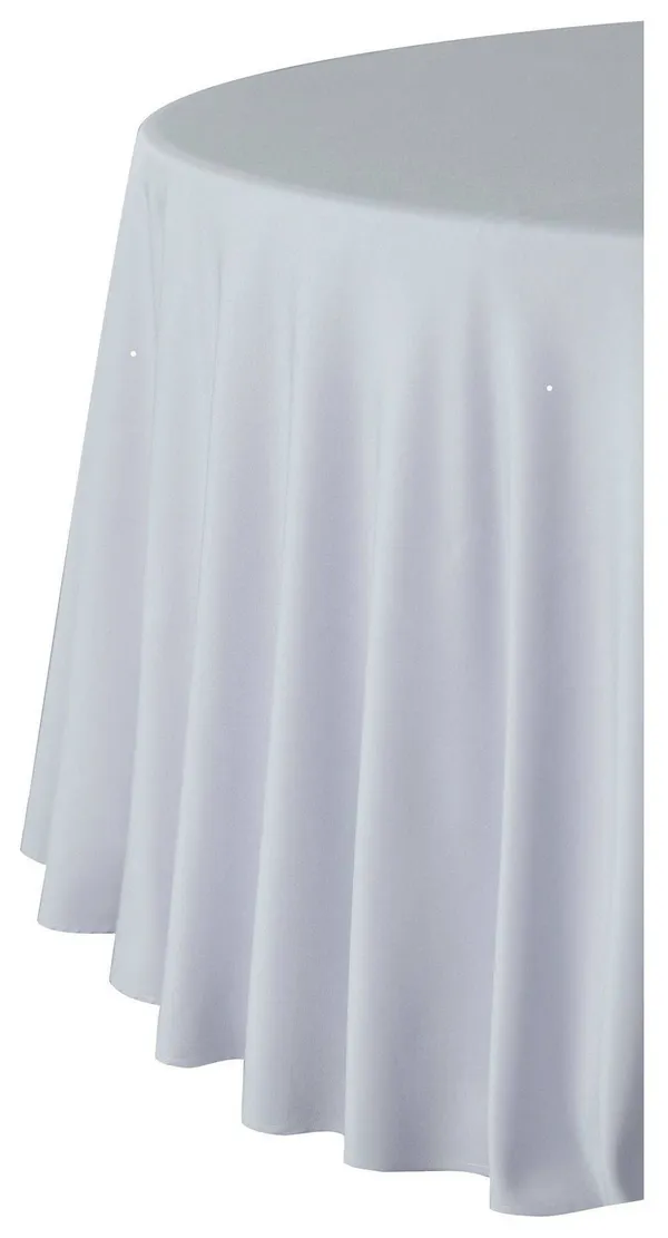 Круглая бесшовная серая скатерть из матового габардина из аренды Go Rent