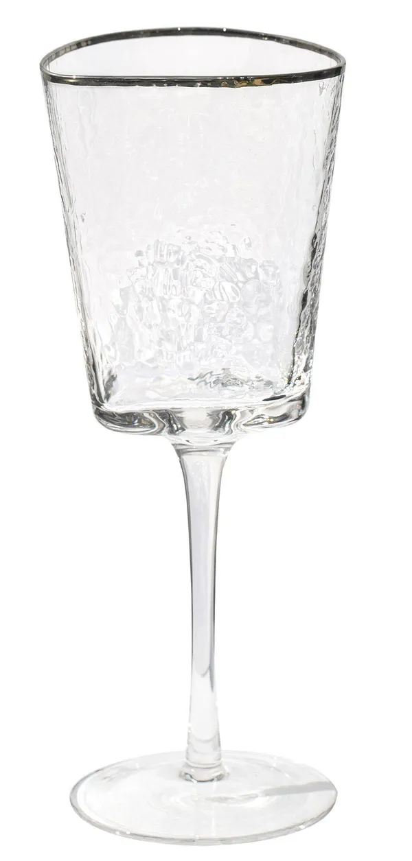 Бокал прозрачный с серебряным кантом ЭВАНС 390 мл