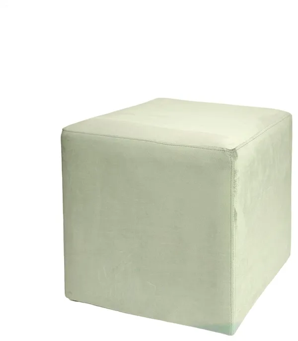 Бархатный пуф-куб АРНО папоротникового цвета