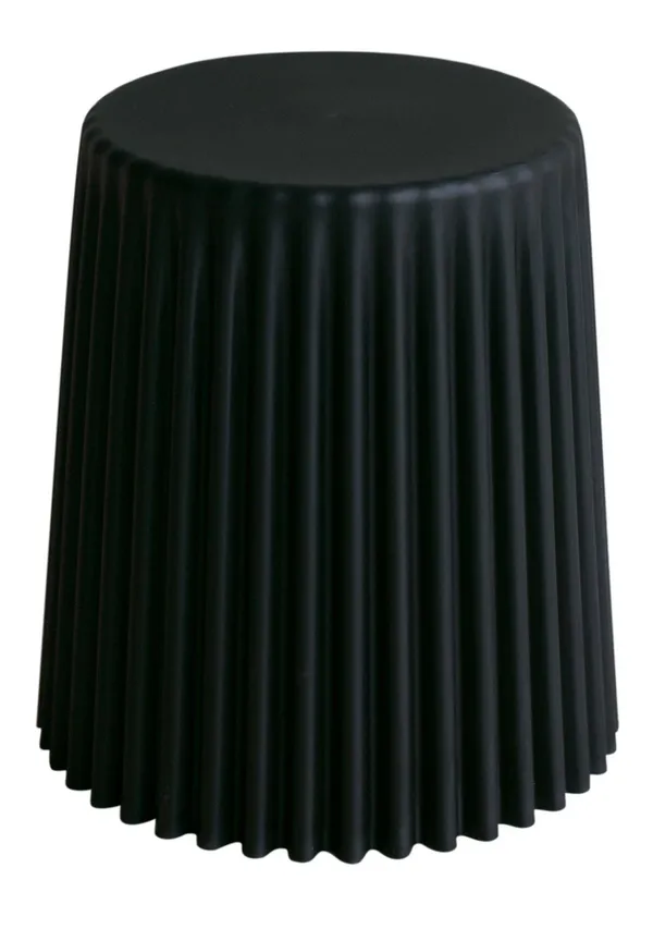 Черный пластиковый пуф с рифлеными гранями для мероприятий Go Rent