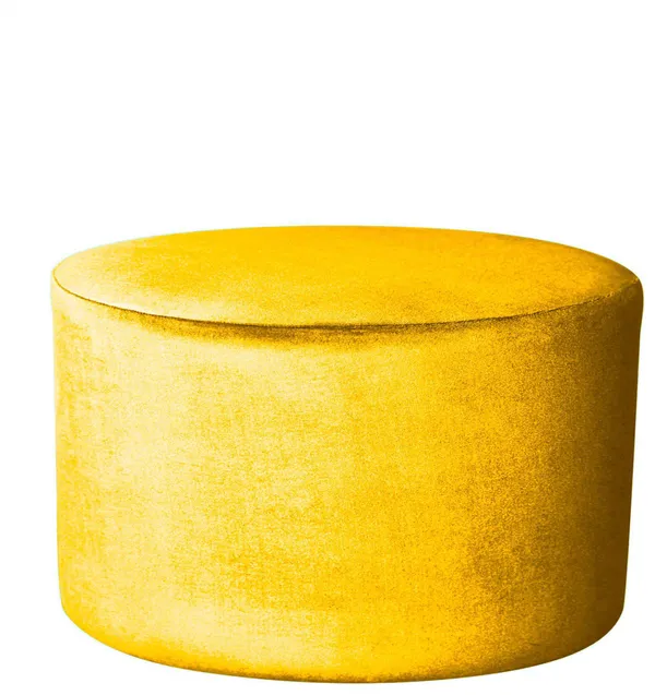 Пуф большой НОРМАН бархатный лимонный D 80 см #314