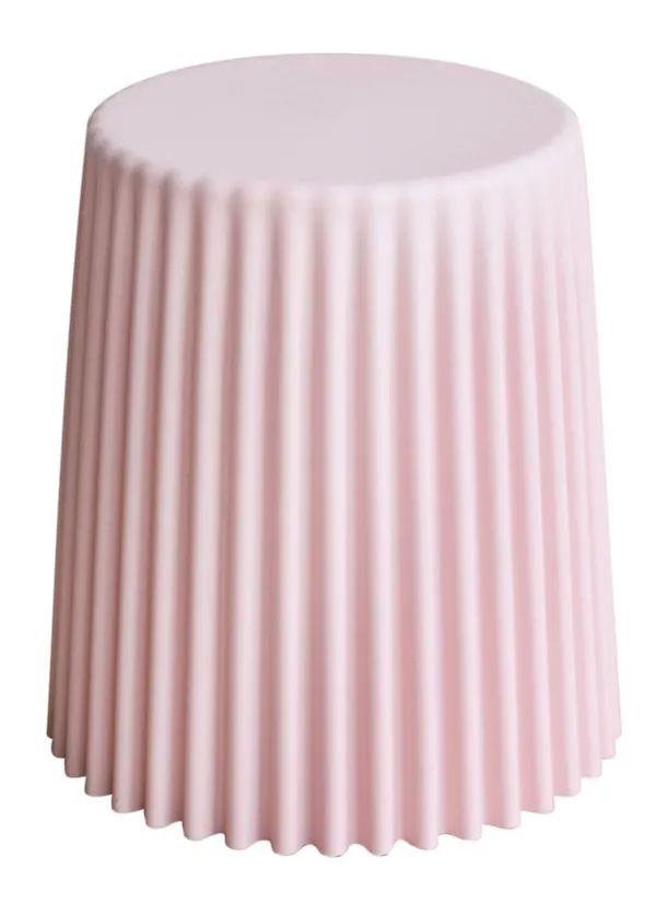 Пуф пластиковый рифленый розовый для мероприятий Go Rent