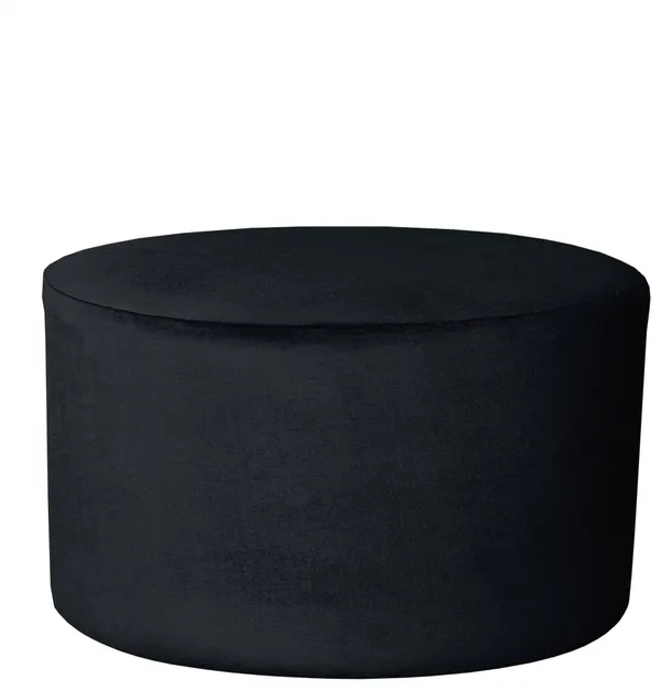 Пуф большой НОРМАН бархатный черный D 80 см #330
