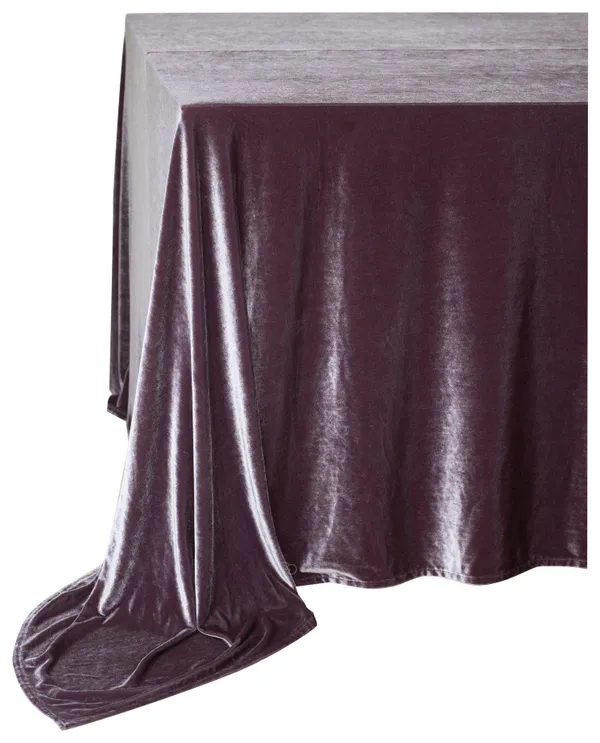 Прямоугольная скатерть из бархата-стрейч цвета пыльный инжир для мероприятий Go Rent
