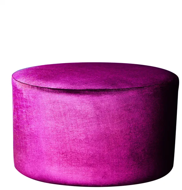 Пуф большой НОРМАН бархатный фуксия D 80 см #324