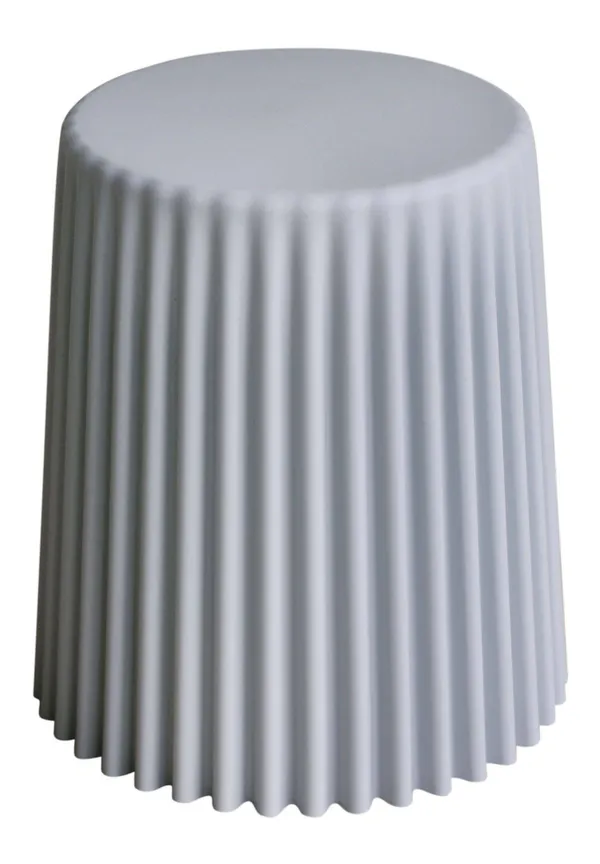 Серый пластиковый пуф с рифлеными гранями для мероприятий Go Rent