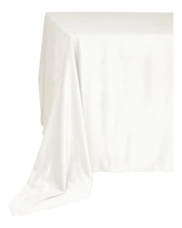 Прямоугольная скатерть айвори из матового бархата без шва увеличенного размера из аренды Go Rent