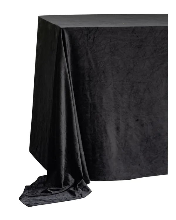 Прямоугольная скатерть черного цвета из матового бархата без шва увеличенного размера Go Rent