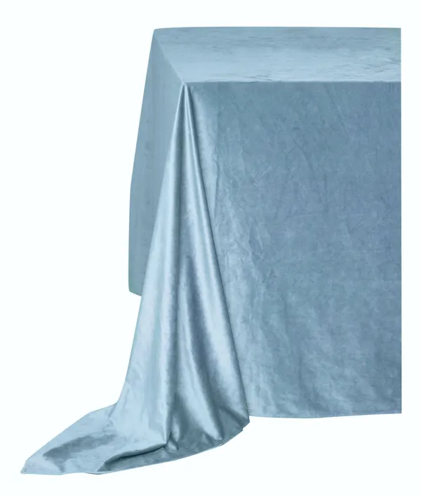 Прямоугольная скатерть голубого цвета из матового бархата без шва увеличенного размера Go Rent