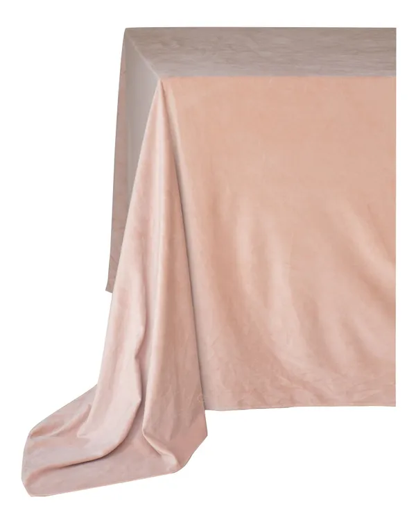 Прямоугольная скатерть нежно-розового цвета из матового бархата без шва увеличенного размера Go Rent