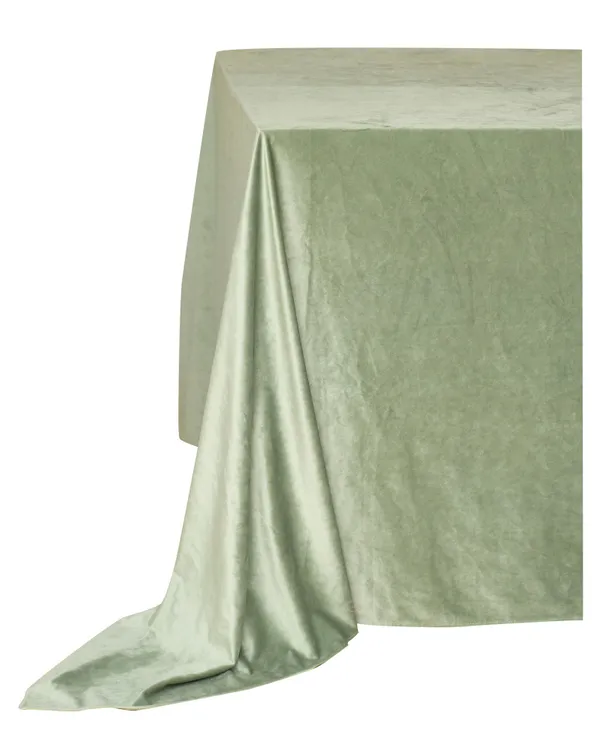Папоротниковая прямоугольная скатерть из матового бархата для мероприятий Go Rent