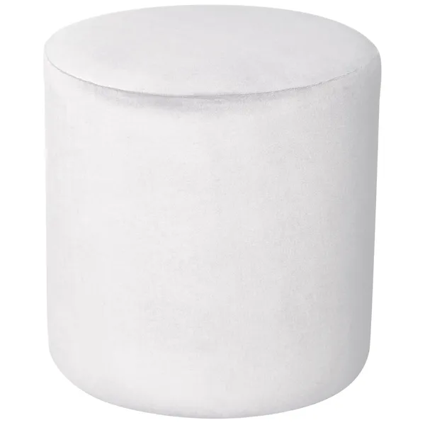 Пуф НОРМАН бархатный белый D 40 см #301