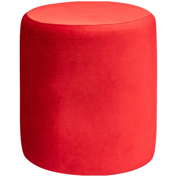 Пуф НОРМАН бархатный ярко-красный D 40 см #322